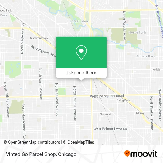 Vinted Go Parcel Shop map