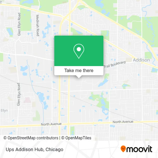 Ups Addison Hub map