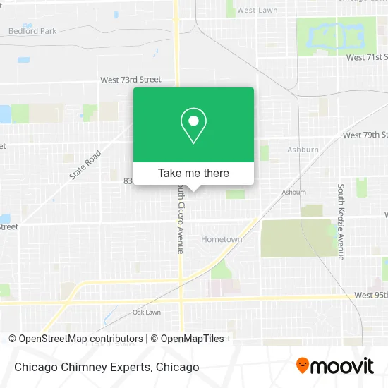 Chicago Chimney Experts map