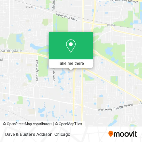 Dave & Buster's Addison map