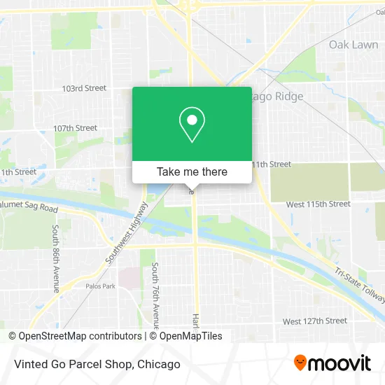 Vinted Go Parcel Shop map
