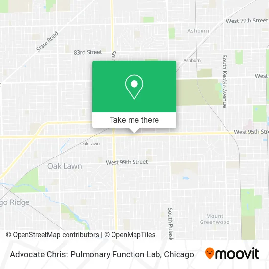 Advocate Christ Pulmonary Function Lab map