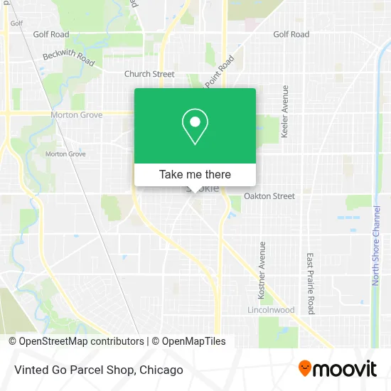 Vinted Go Parcel Shop map