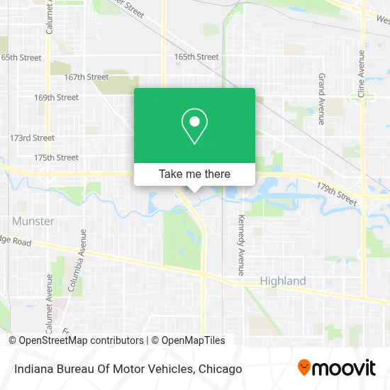 Indiana Bureau Of Motor Vehicles map