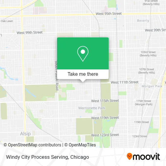 Windy City Process Serving map