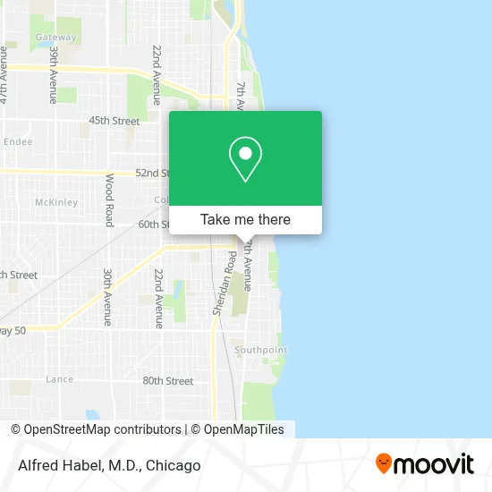 Alfred Habel, M.D. map