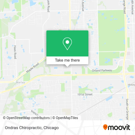 Ondras Chiropractic map