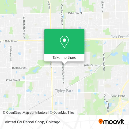 Vinted Go Parcel Shop map