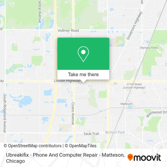 Ubreakifix - Phone And Computer Repair - Matteson map