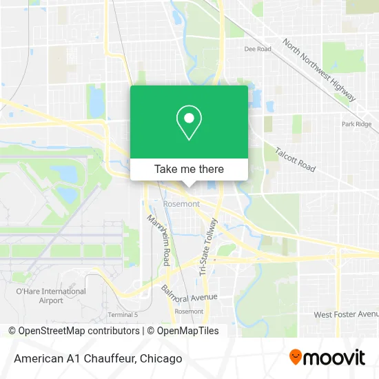 American A1 Chauffeur map