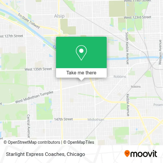 Starlight Express Coaches map