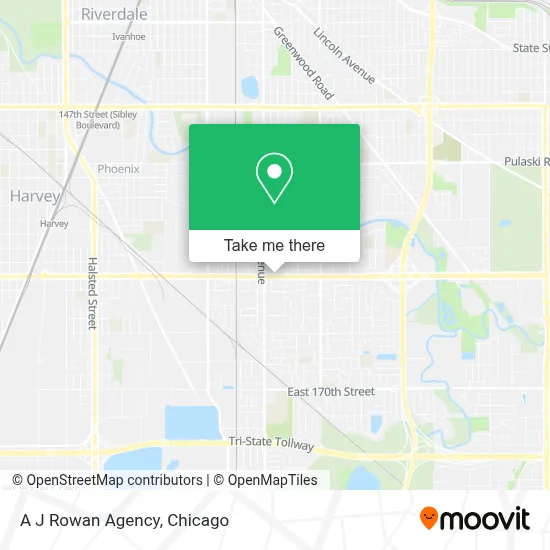 A J Rowan Agency map