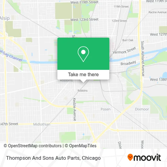 Thompson And Sons Auto Parts map