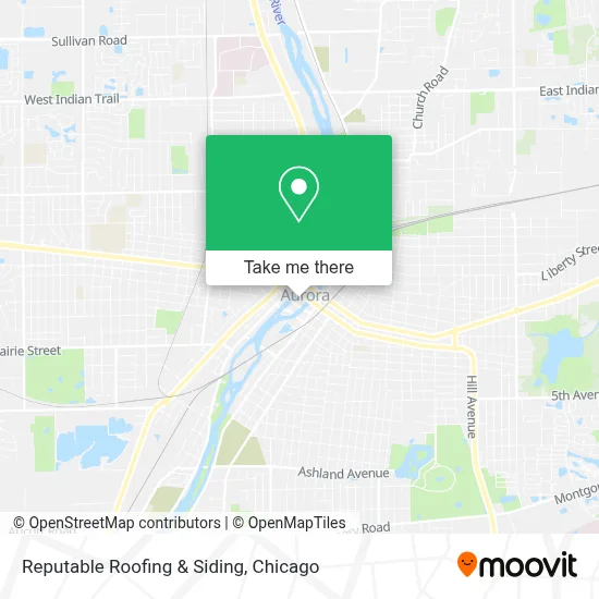 Reputable Roofing & Siding map