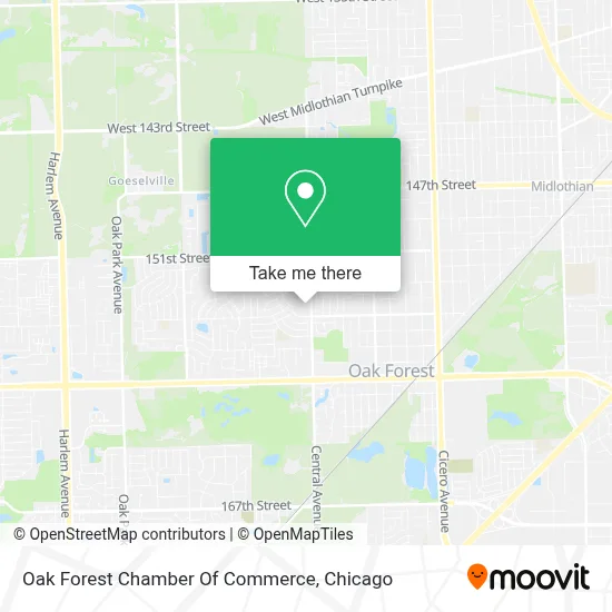 Oak Forest Chamber Of Commerce map