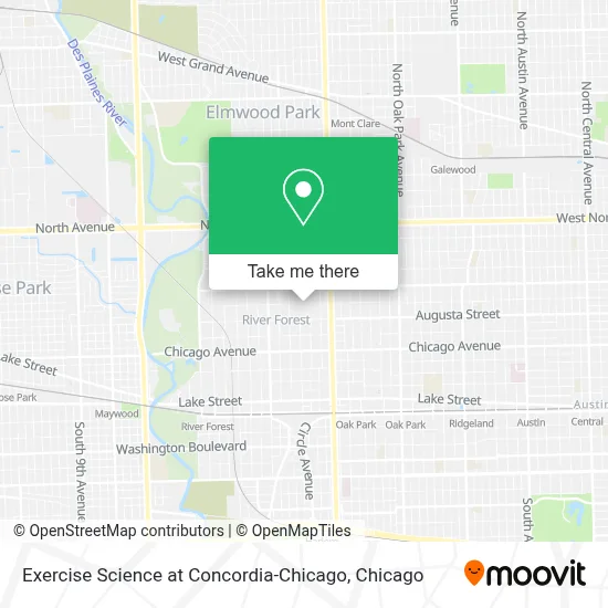 Exercise Science at Concordia-Chicago map