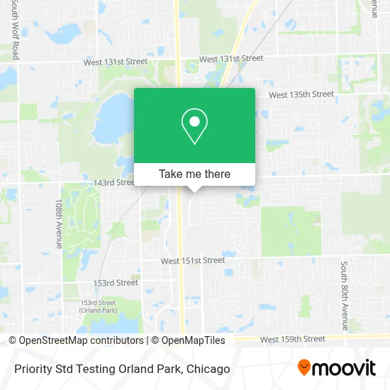 Priority Std Testing Orland Park map