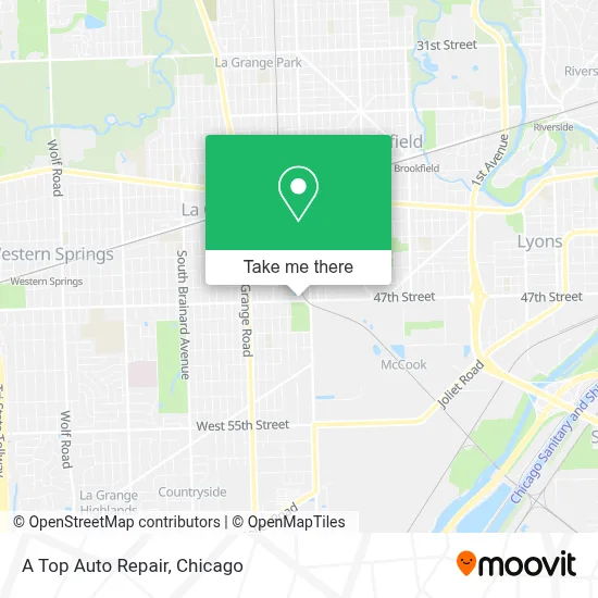 A Top Auto Repair map