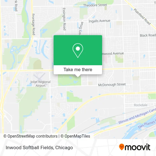 Inwood Softball Fields map