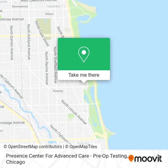 Presence Center For Advanced Care - Pre-Op Testing map