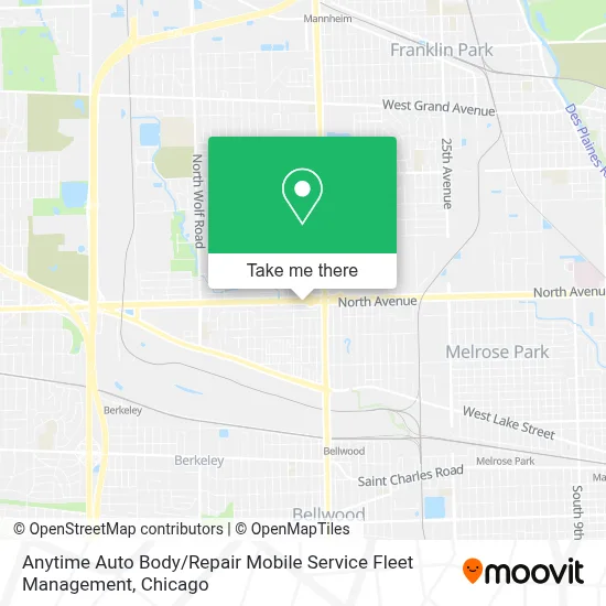 Anytime Auto Body / Repair Mobile Service Fleet Management map
