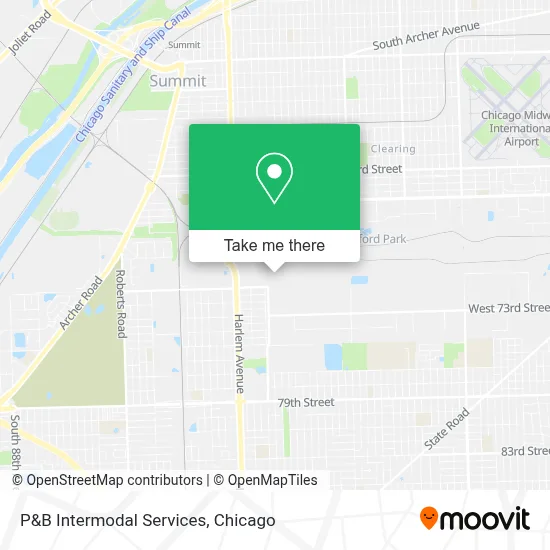 P&B Intermodal Services map