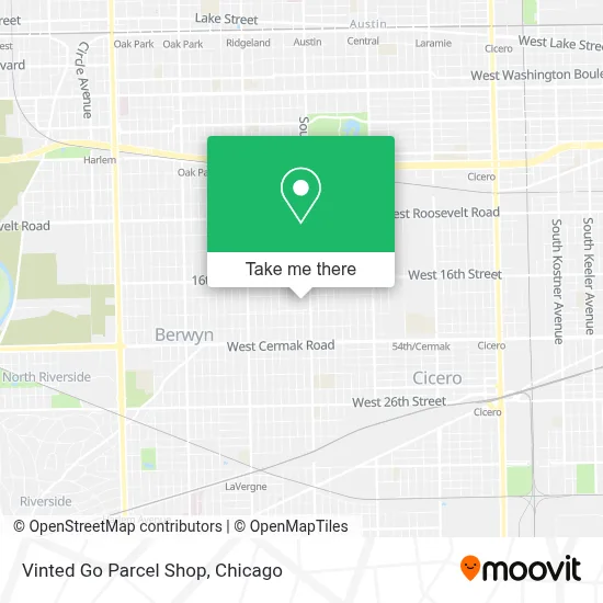 Vinted Go Parcel Shop map