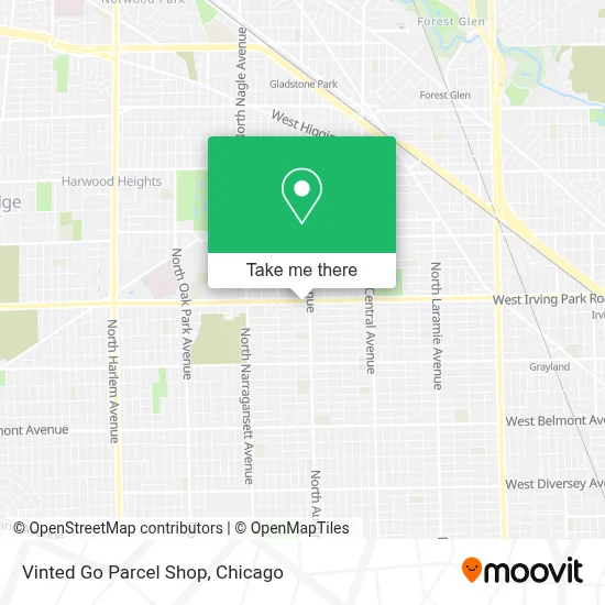 Vinted Go Parcel Shop map