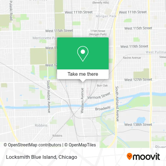 Locksmith Blue Island map