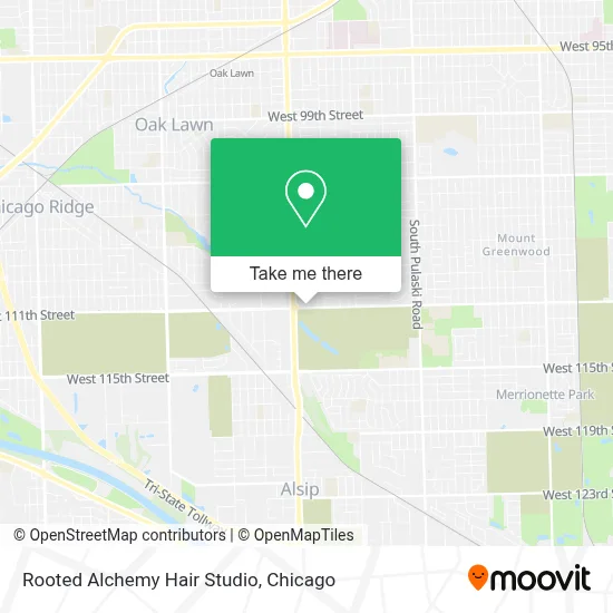 Rooted Alchemy Hair Studio map