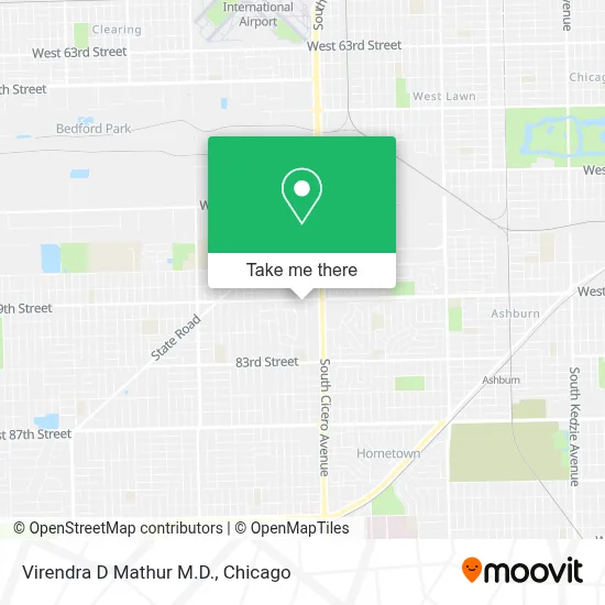 Virendra D Mathur M.D. map