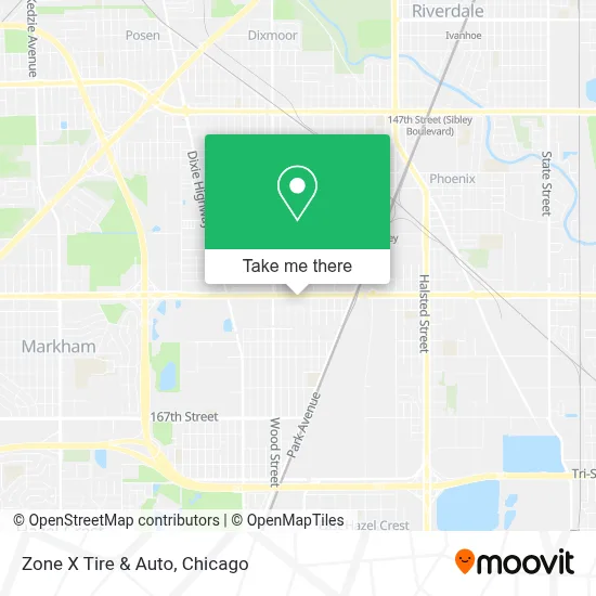 Zone X Tire & Auto map