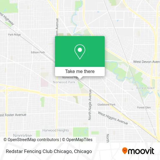 Redstar Fencing Club Chicago map