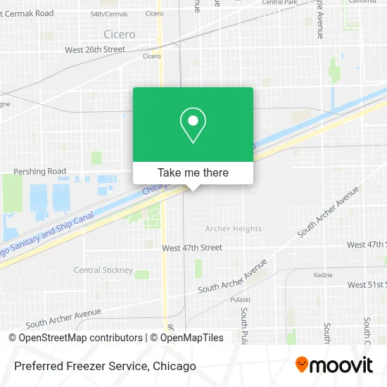 Preferred Freezer Service map