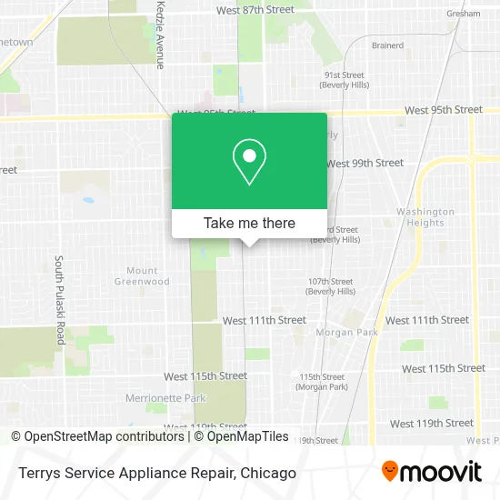 Terrys Service Appliance Repair map
