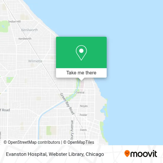 Evanston Hospital, Webster Library map