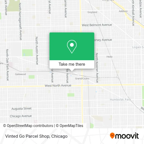 Vinted Go Parcel Shop map
