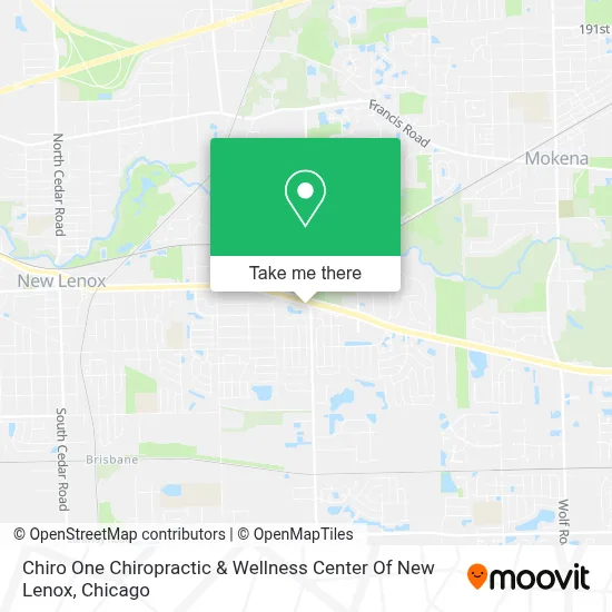 Chiro One Chiropractic & Wellness Center Of New Lenox map