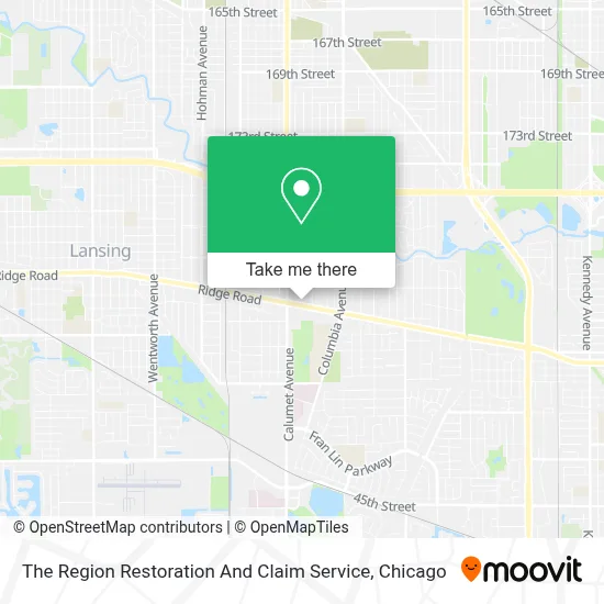 The Region Restoration And Claim Service map