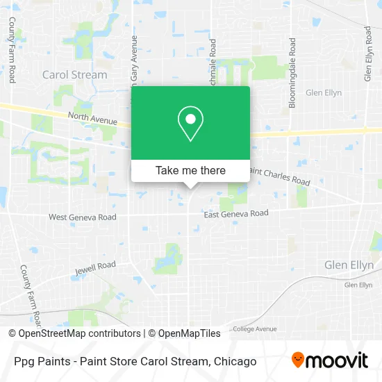 Ppg Paints - Paint Store Carol Stream map