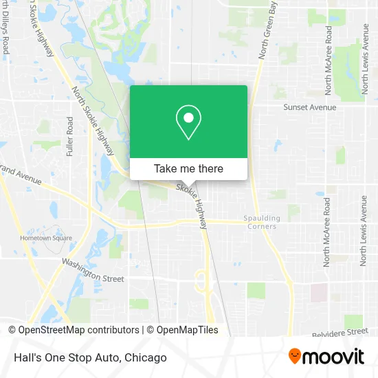 Hall's One Stop Auto map