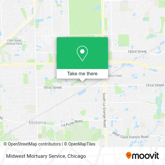 Midwest Mortuary Service map