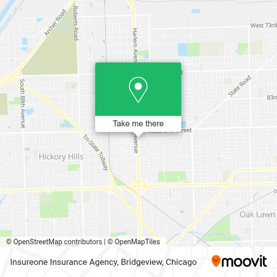Insureone Insurance Agency, Bridgeview map