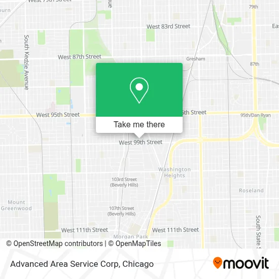 Advanced Area Service Corp map