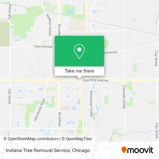 Indiana Tree Removal Service map