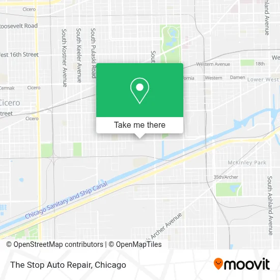 The Stop Auto Repair map