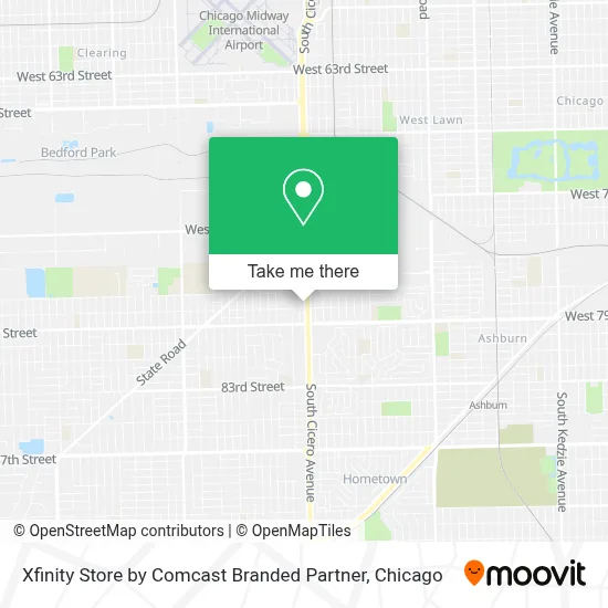 Xfinity Store by Comcast Branded Partner map