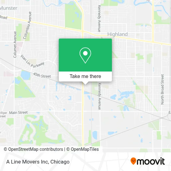 A Line Movers Inc map