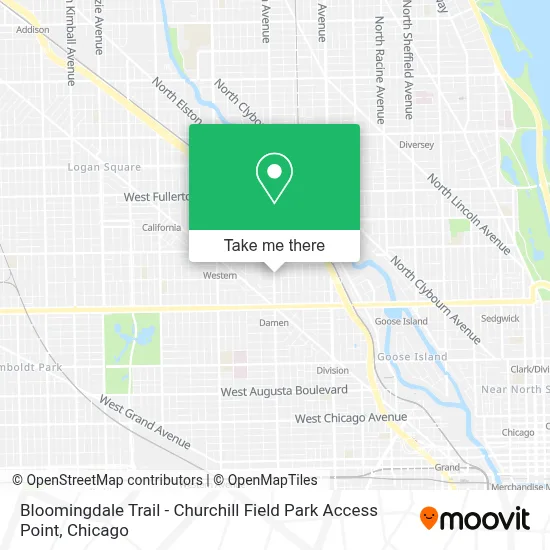 Bloomingdale Trail - Churchill Field Park Access Point map