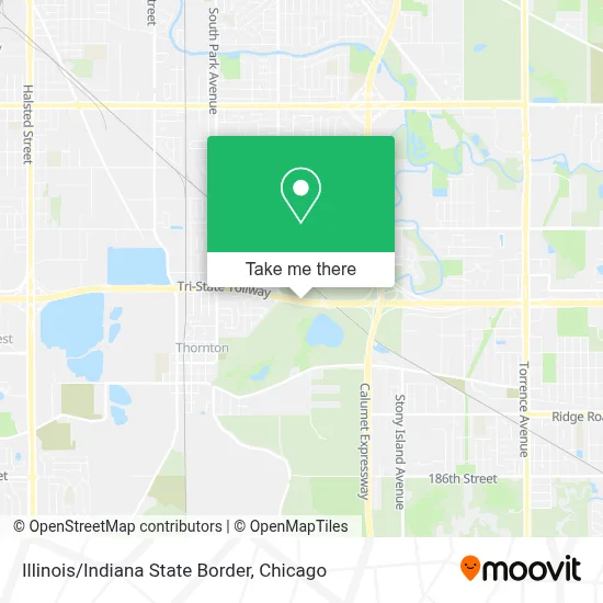 Illinois/Indiana State Border map